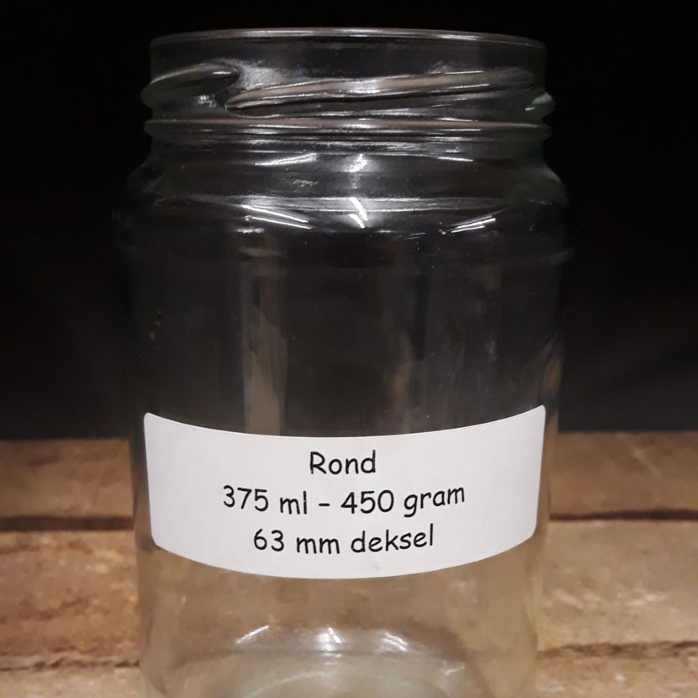 Verstenen laag Smerig Glazen pot rond 375ml (20 stuks per tray) - Natuurlijk Westland